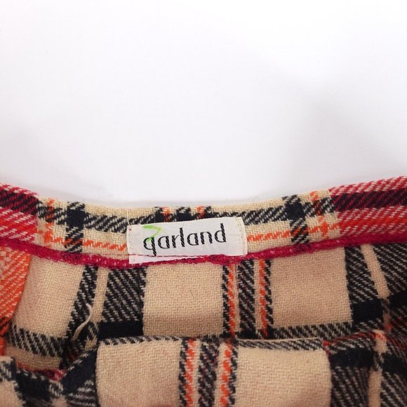 VTG Garland Skirt Womens 26 x 22 Plaid 100% Wool Red Black Tan Tartan Pleated - Picture 3 of 10